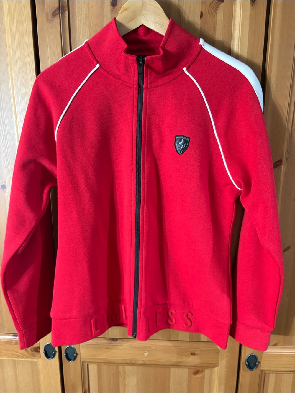 Ferrari Red Track Jacket with White Accents